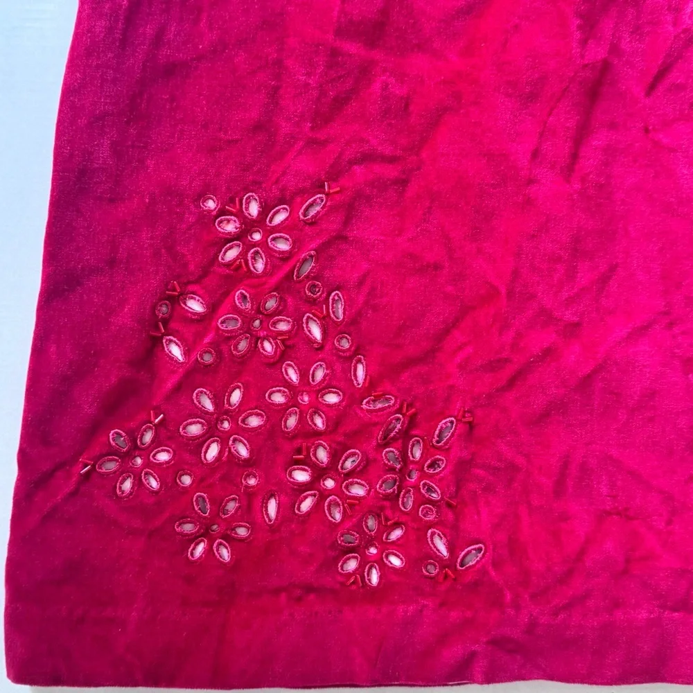 Gap Girls Sz M (7/8)‎ Velveteen Sleeveless Lined Beaded Cutout Dress
